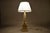 1970s Brass Corn Table Lamp with White Pleated Shade, 1970s For Sale - Image 5 of 14