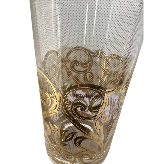 Culver Spanish Scroll 22k Highball Glasses - Set of 8 For Sale In Raleigh - Image 6 of 7
