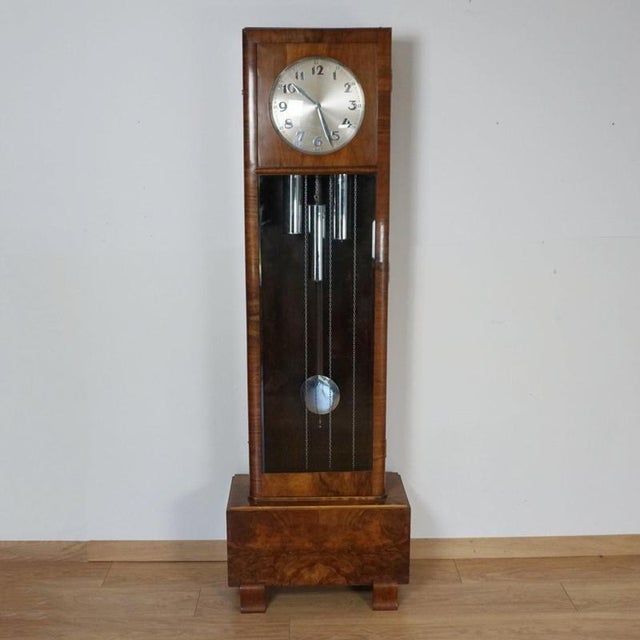 Black Longcase Floor Clock, 1930s For Sale - Image 8 of 8