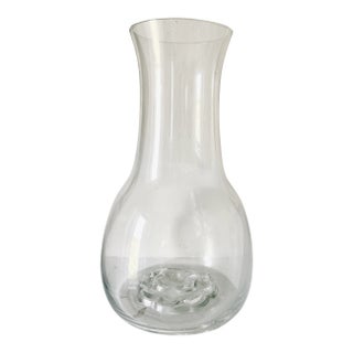 1970s Scandinavian Art Glass Flower Frog Vase Attributed to Orrefors Sweden For Sale