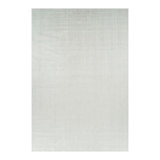 Rug & Kilim’s Oversized Textural Rug in Solid White and Silver-Gray Striae - 12x18 For Sale