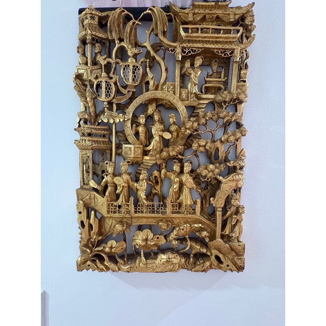 Early 20th Century Asian Giltwood Panel For Sale - Image 4 of 6