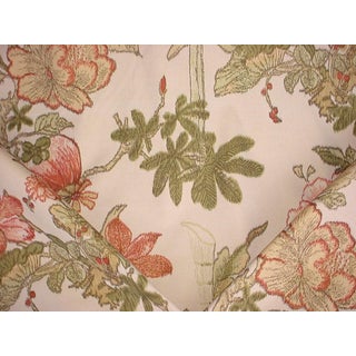 F Schumacher Singapore - Large Scale Exotic Floral Printed Cotton Upholstery Fabric - 1-5/8 yards For Sale