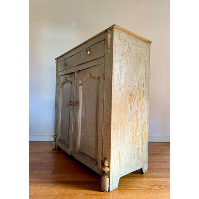 Early 19th Century Primitive Painted Gustavian Buffet For Sale - Image 4 of 12