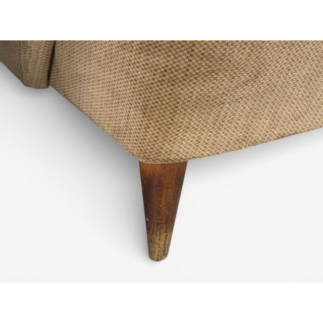 Paolo Buffa Style, Wingback Lounge Chairs, Fabric, Wood, Italy, 1950s For Sale - Image 11 of 11
