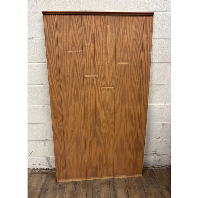 Antique Tiger Oak Carved Victorian Armoire Wardrobe Closet For Sale - Image 9 of 12