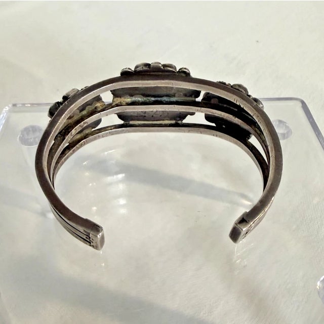 1930s Zuni Turquoise and Silver Bracelet Set For Sale - Image 9 of 15