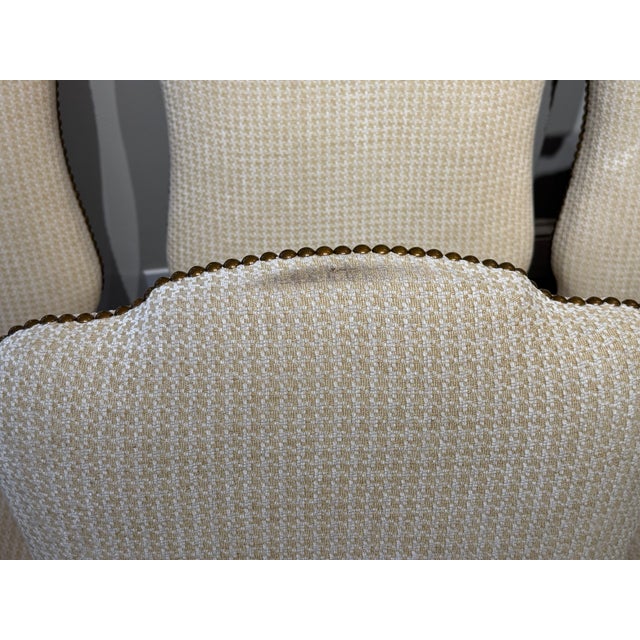 Brass 20th Century Vintage Mahogany French Dining Chairs For Sale - Image 8 of 10