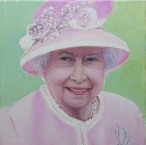 Sean Wu Original Oil Portrait Painting of Queen Elizabeth II