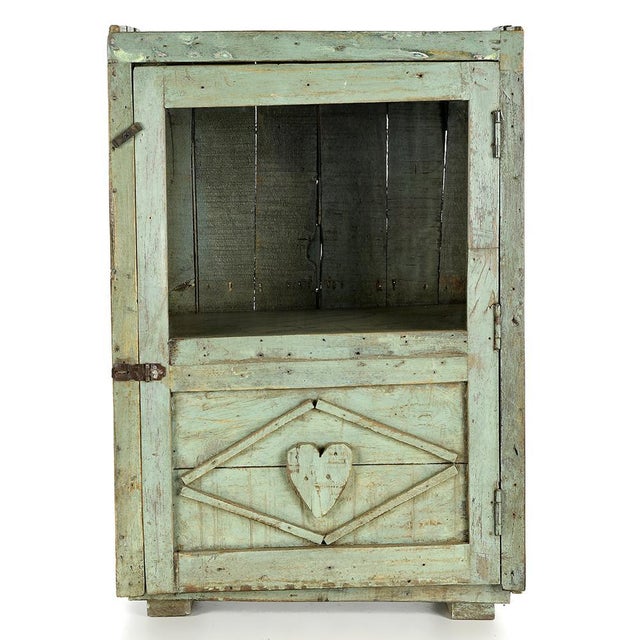 Wood Wood Display Case with Green Patina For Sale - Image 7 of 7
