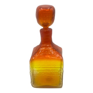 Vintage 1962 Blenko Wayne Husted 6224s Amberina Glass Decanter For Sale