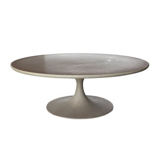 Mid-Century Steel & Brown Laminate Coffee Table For Sale