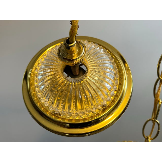Vintage Hollywood Regency Crystal Waterfall Pendant Light For Sale - Image 11 of 12