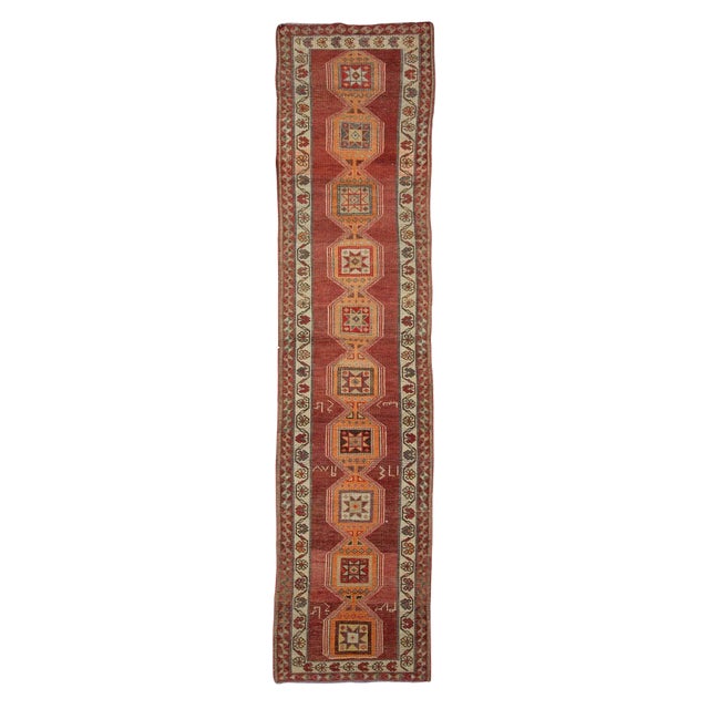 Vintage Herki Runner Rug For Sale