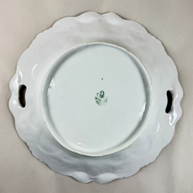 Tl Lehmann Bavarian Porcelain Iridescent Handled Rose Bowl For Sale - Image 9 of 12