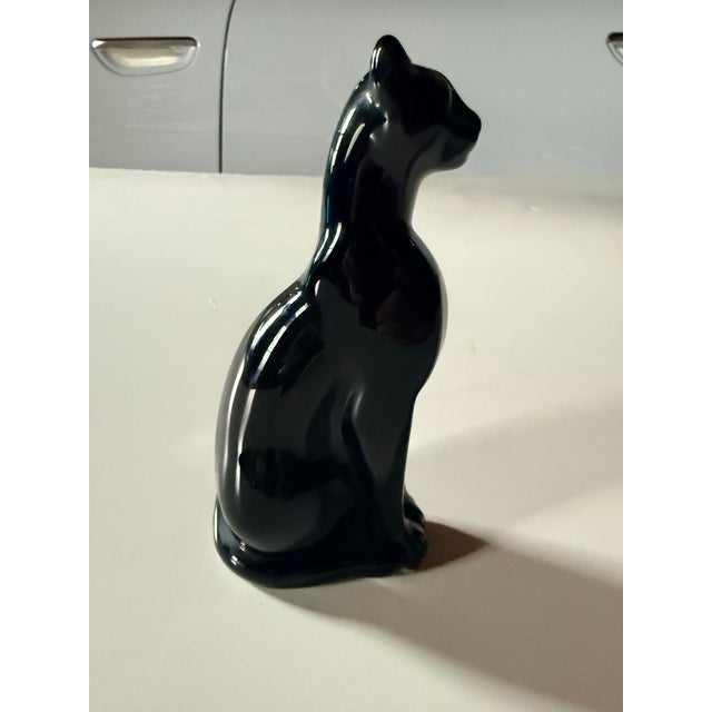 Late 20th Century Pair of Baccarat Black Crystal Panthers Figurines For Sale - Image 5 of 9