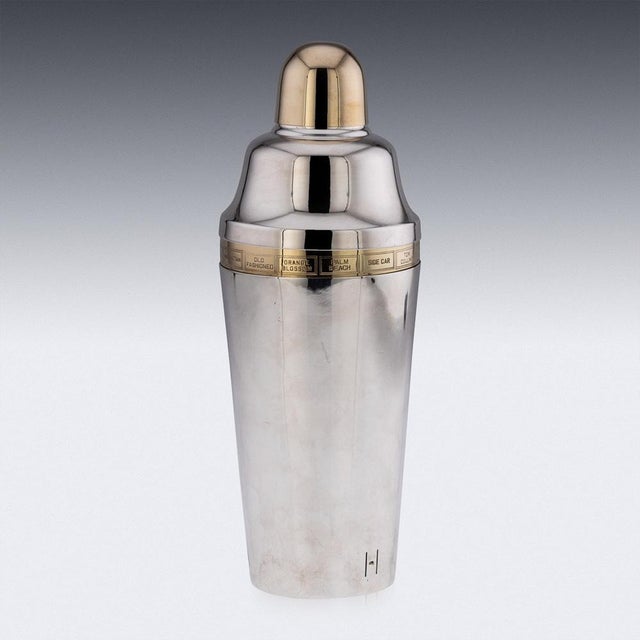 20th Century American Silver Plated Recipe Cocktail Shaker, 1930s For Sale - Image 3 of 14
