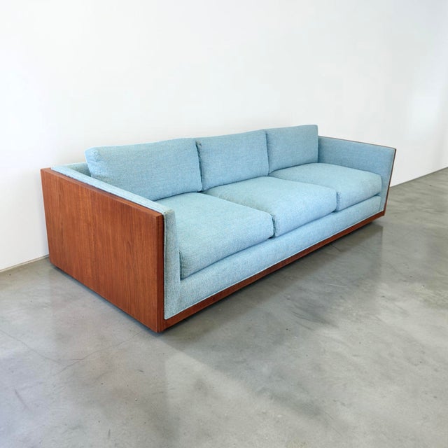 Mid-Century Modern Teak Case Sofa in the Manner of Milo Baughman For Sale - Image 3 of 8