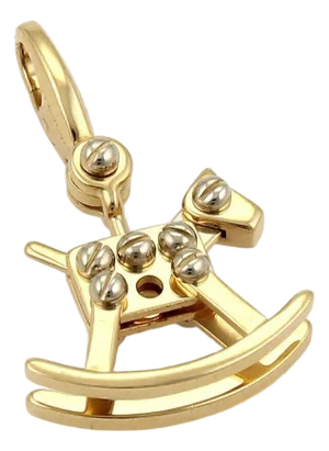 Cartier Rocking Horse 18k Two Tone Gold Charm Pendant w/Cert