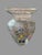 Beautiful antique clear art glass vase featuring elaborate hand-painted enamel floral and botanical decoration. The vase...