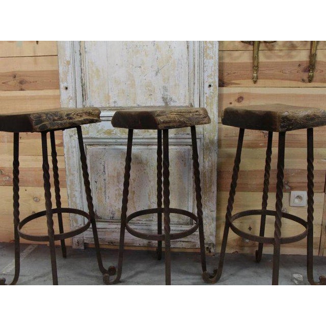 Industrial Reclaimed Bar Stools Iron Chairish