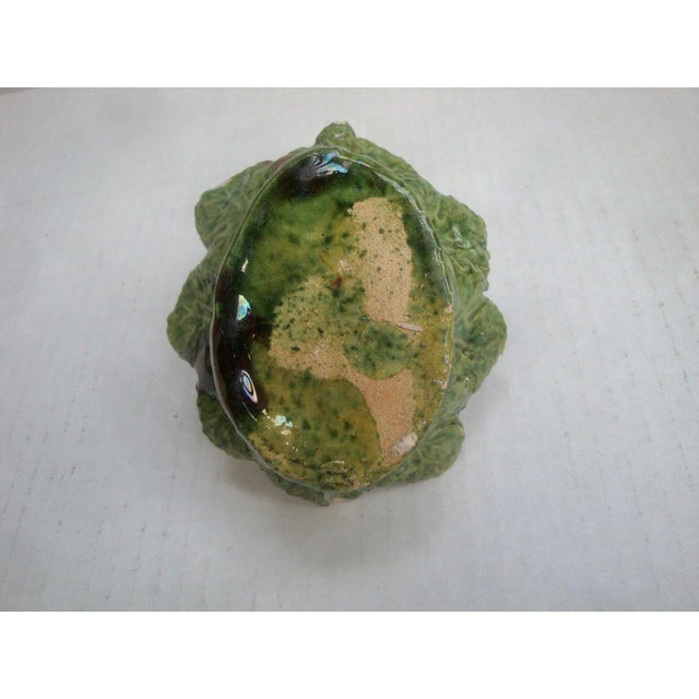 Ceramic Antique Miniature Majolica Trompe l'Oeil Olives Cabbageware Basket For Sale - Image 7 of 8