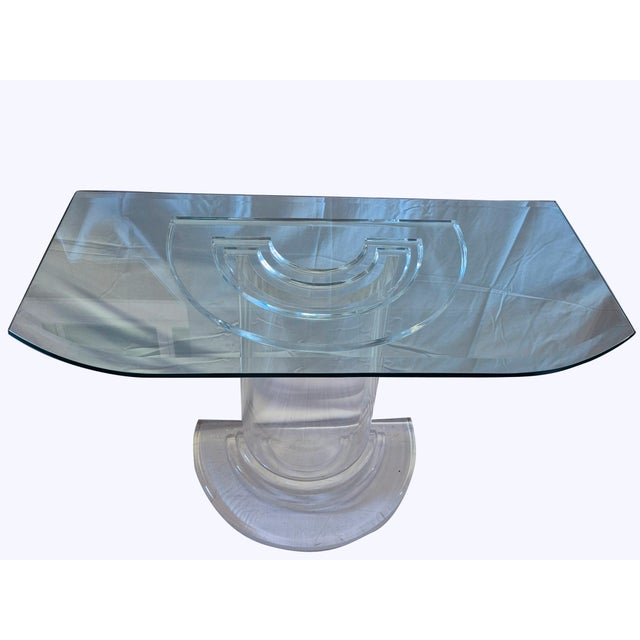 Mid-Century Design Console Table in Transparent Acrylic glass with Crystal Top, 1970s For Sale - Image 12 of 18
