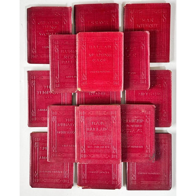 1920s Miniature Red Leather Book Set - 15 Volume “Little Luxart Library” Decorative Collection For Sale In Louisville - Image 6 of 7