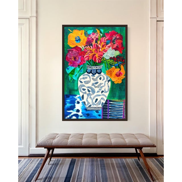 Carolyn Shultz | Original Abstract Floral Still Life | Postcards From Morocco Series | Saffron For Sale - Image 4 of 5