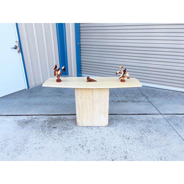 Mid-Century Modern 1970s Mid Century Travertine Console Table For Sale - Image 3 of 11