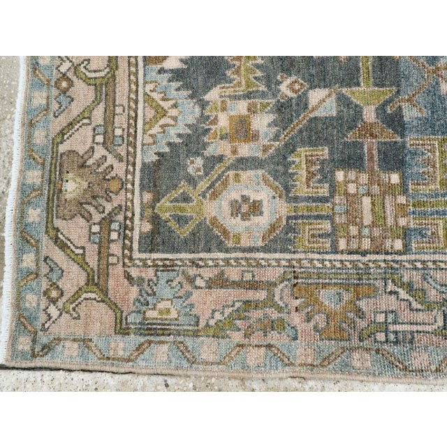 Textile Galerie Shabab Collection Mid-20th Century Handmade Persian Malayer Throw Rug For Sale - Image 7 of 9