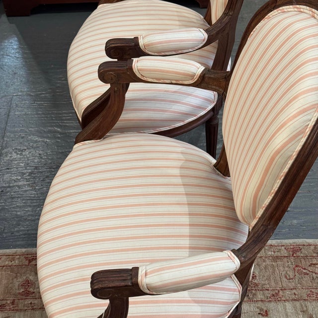 Antique French Louis XVI Style Walnut Chairs For Sale - Image 4 of 10
