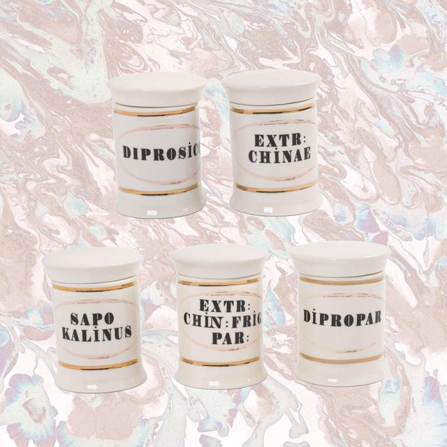 Early 20th Century Antique-Style Small Ceramic Apothecary Jars - Set of 5 For Sale - Image 5 of 5