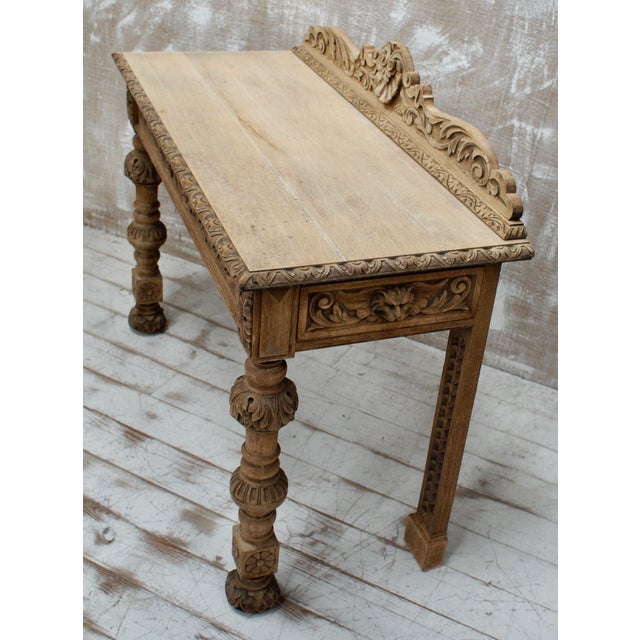 Wood Antique Oak Hall Table, 1880 For Sale - Image 7 of 12