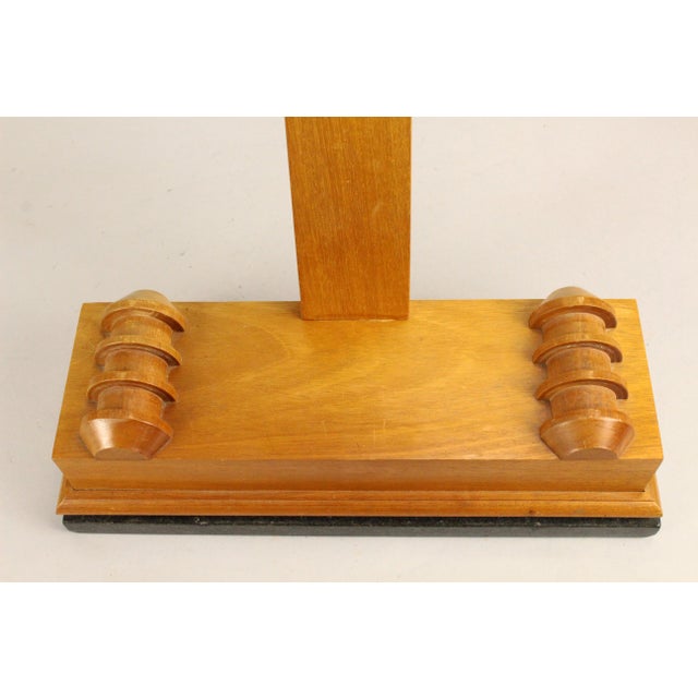 Fine Walnut Wood & Green Granite Custom Handcrafted Display Easel Picture Stand For Sale In Houston - Image 6 of 15