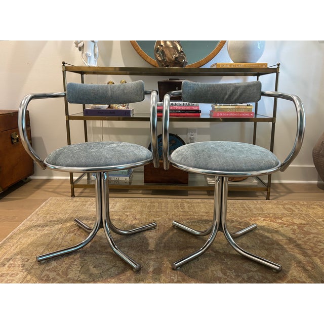 Mid-Century Chrome Tubular Armchairs by Etowah Mfg, a Pair For Sale - Image 18 of 18