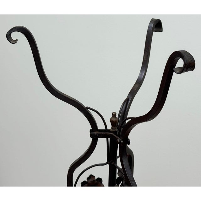 Mid 20th Century Vintage Art Nouveau Wrought Iron Stand For Sale - Image 5 of 8