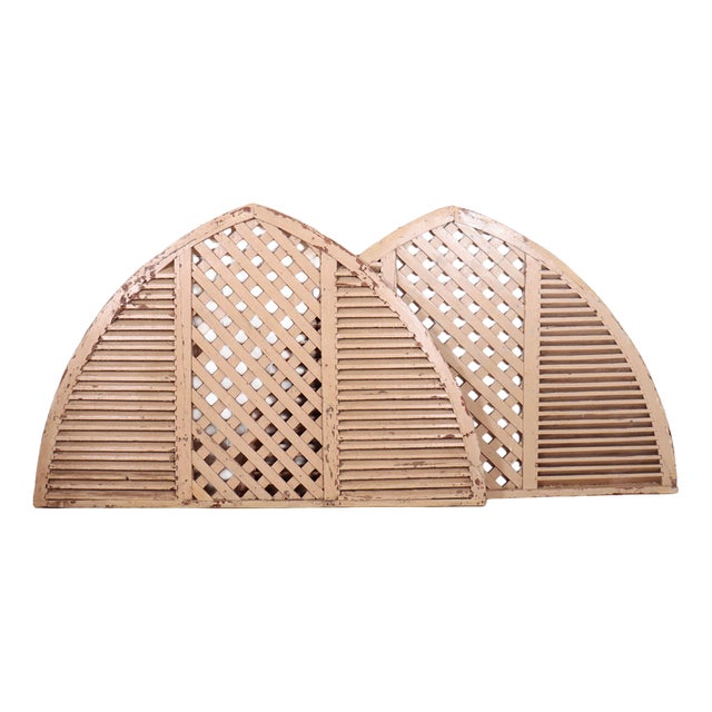 French Arched Shutters, 1890s, Set of 2 For Sale