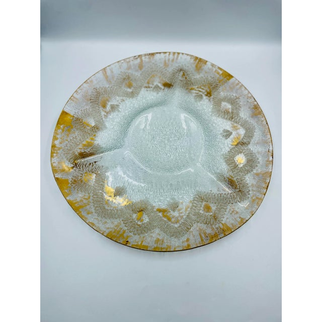 Gold Dorothy Thorpe Mid-Century Modern Atomic Textured Serving Platter For Sale - Image 13 of 13