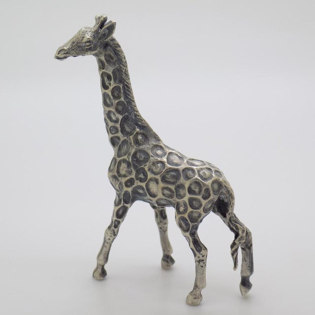 Vintage Italian Silver Giraffe Figurine, 1970s For Sale - Image 3 of 11