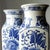 Chinoiserie Large Vintage Botanical Chinoiserie Blue and White Hexagonal Vases - A Pair For Sale - Image 3 of 10