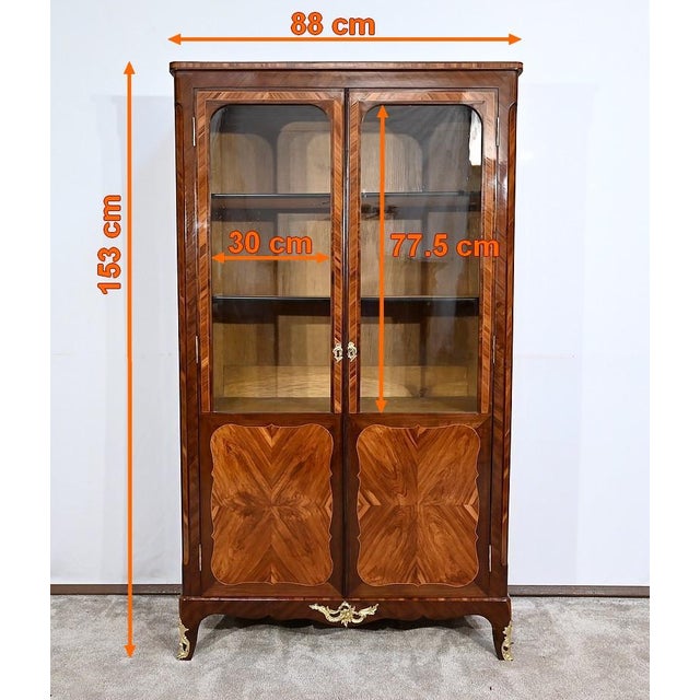 Small Louis XV Style Showcase, 19th Century For Sale - Image 17 of 18