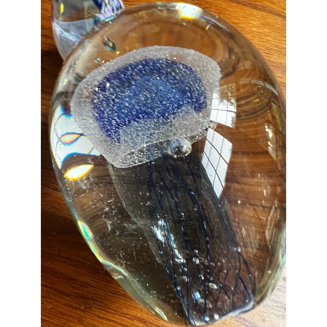 Blue Trio of Blue Glass Vintage Paperweights For Sale - Image 8 of 10