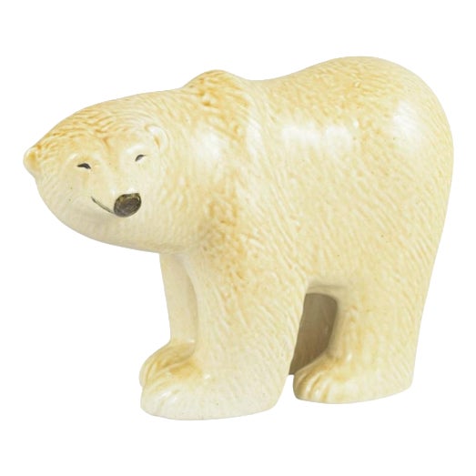 Vintage Ceramic Polar Bear Figurine by Lisa Larson for Gustavsberg, 1970s For Sale