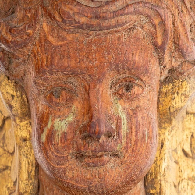 Late 19th Century Faux Marble Carved Giltwood Cherub Wall Shelves, 2 For Sale - Image 4 of 6