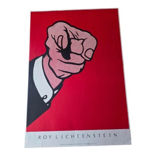 Vintage 1973 Roy Lichtenstein "Finger Pointing" Pop Art Screenprint For Sale