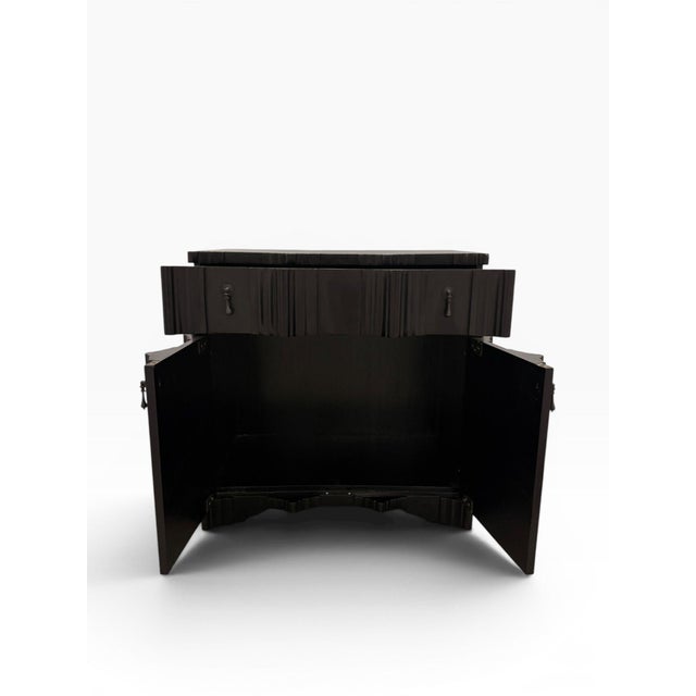 Wood Pair of Oly Studio Style Sculptural Dark Wood Jackson Nightstands For Sale - Image 7 of 17