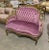 French Style Turquoise Pink Sofa With Gold Details For Sale - Image 4 of 4