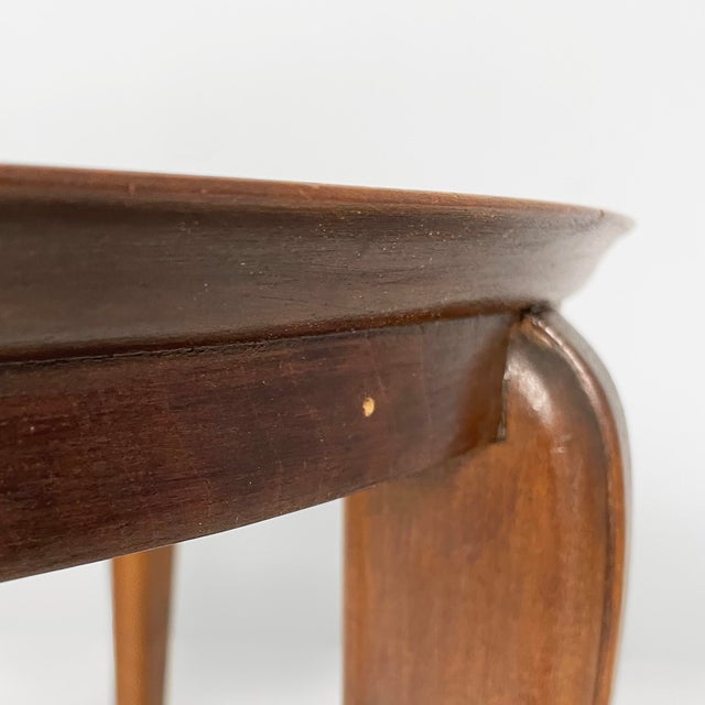 Art Deco Italian Round Coffee Table in Wood and Glass, 1930s For Sale - Image 6 of 14