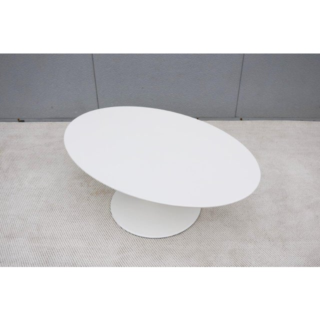 Mid-Century Modern Eero Saarinen Style 42" Oval White Tulip Coffee Table For Sale - Image 12 of 18